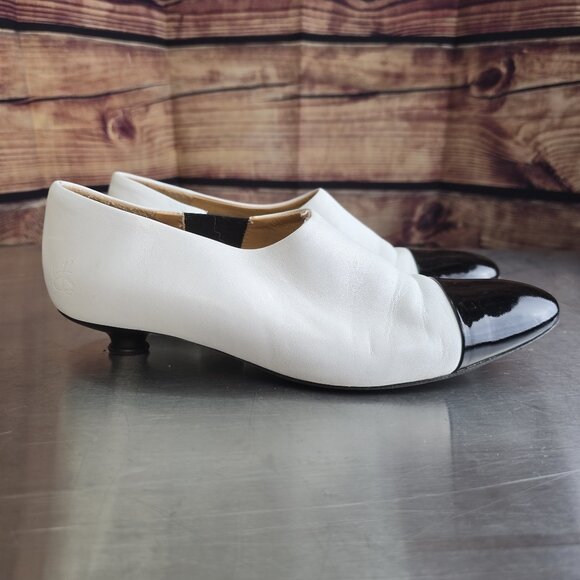 Fluevog Petit Talons GLADICE Slip-On Leather Kitten Heel - size W10.5 - Picture 2 of 10